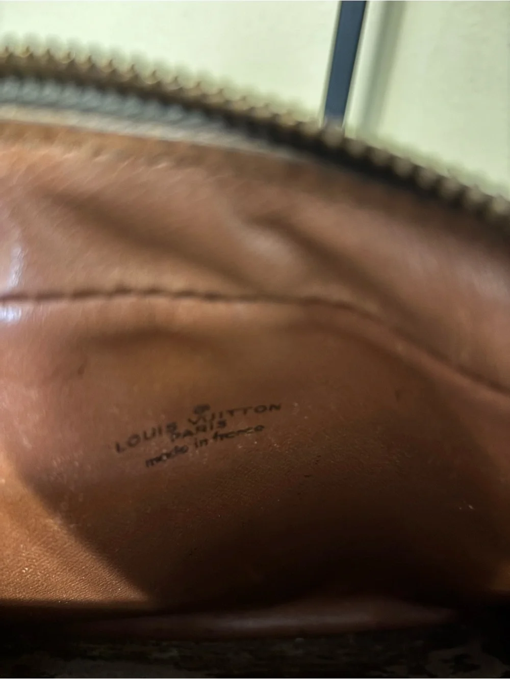 Louis Vuitton Brown Monogram Canvas Clutch with Tan Trim